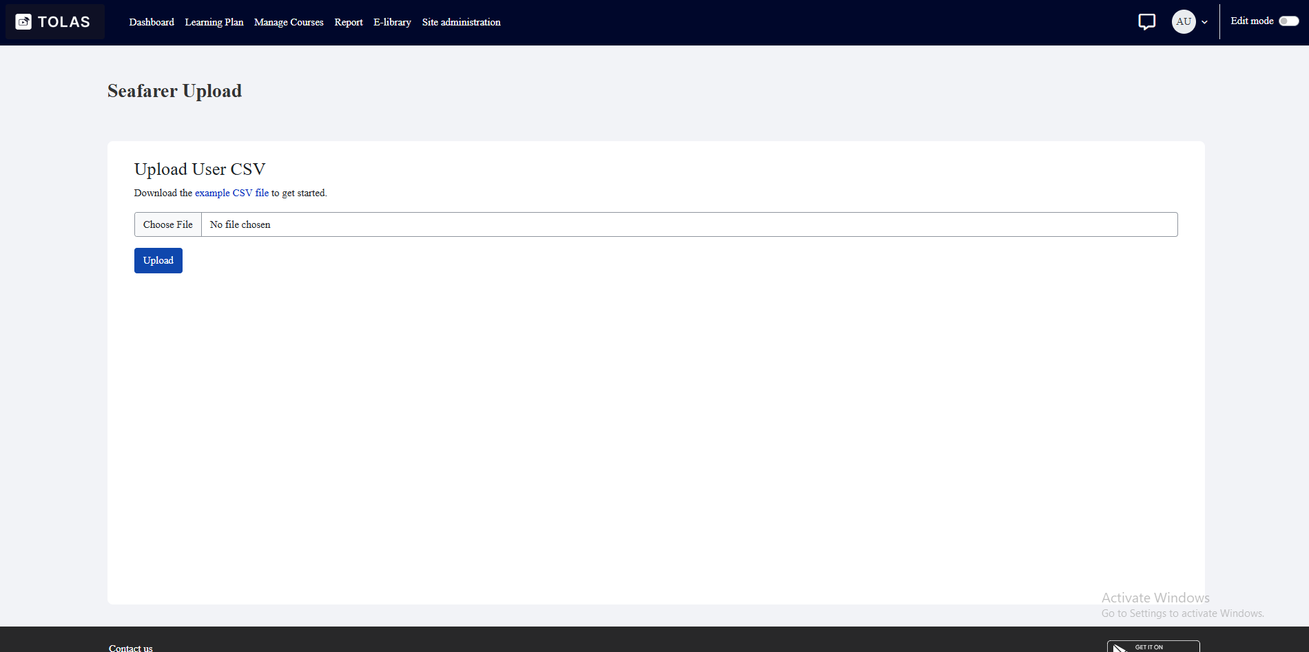 Bulk User Upload
